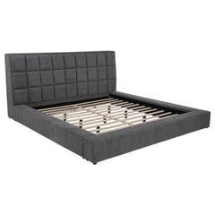 Dreux Grey Upholstered California King Panel Platform Bed - Ornate Home