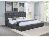 Dreux Grey Upholstered California King Panel Platform Bed - Ornate Home