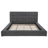 Dreux Grey Upholstered California King Panel Platform Bed - Ornate Home