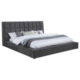 Dreux Grey Upholstered Eastern King Panel Platform Bed - Ornate Home