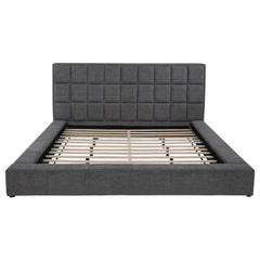 Dreux Grey Upholstered Eastern King Panel Platform Bed - Ornate Home