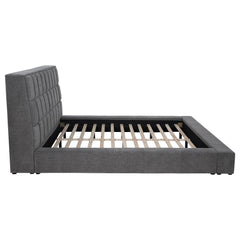 Dreux Grey Upholstered Eastern King Panel Platform Bed - Ornate Home