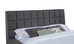 Dreux Grey Upholstered Eastern King Panel Platform Bed - Ornate Home