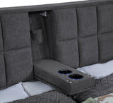 Dreux Grey Upholstered Eastern King Panel Platform Bed - Ornate Home