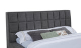 Dreux Grey Upholstered Queen Panel Platform Bed - Ornate Home