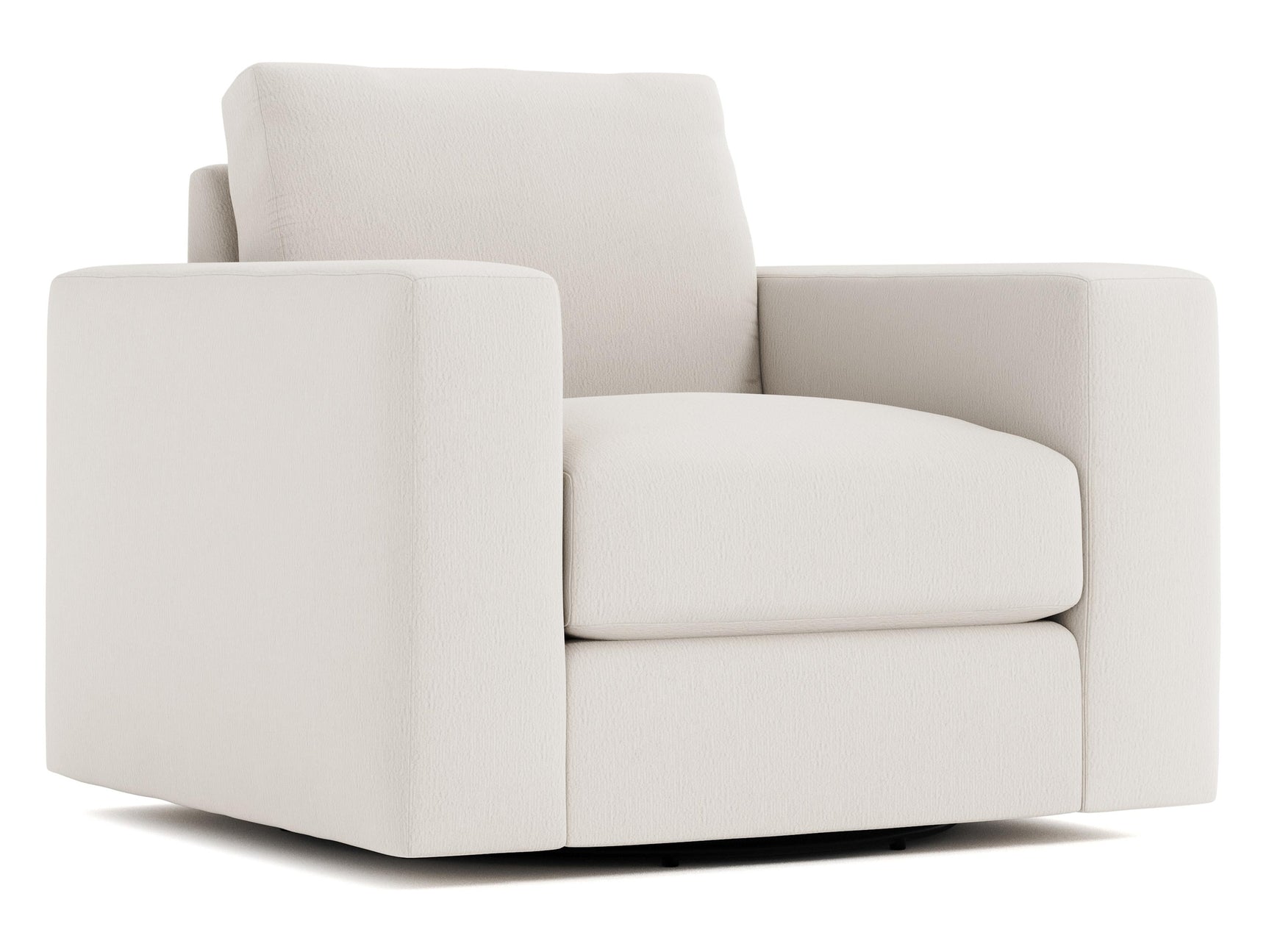 Drew White/Cream Fabric Swivel Chair - Ornate Home