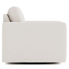 Drew White/Cream Fabric Swivel Chair - Ornate Home