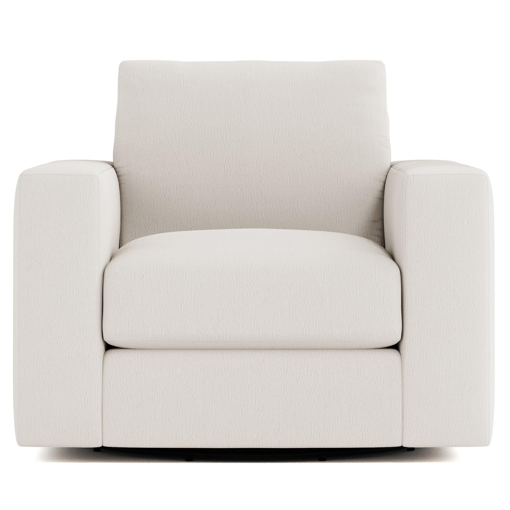 Drew White/Cream Fabric Swivel Chair - Ornate Home