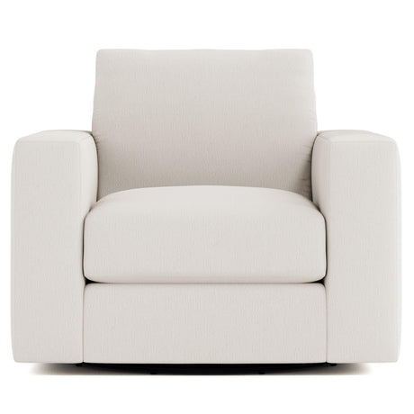 Drew White/Cream Fabric Swivel Chair - Ornate Home