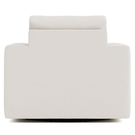 Drew White/Cream Fabric Swivel Chair - Ornate Home