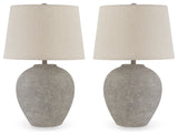 Dreward Distressed Gray Table Lamp (Set of 2) - Ornate Home