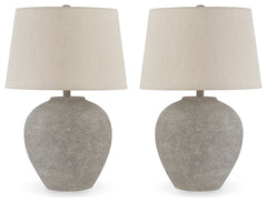 Dreward Distressed Gray Table Lamp (Set of 2) - Ornate Home