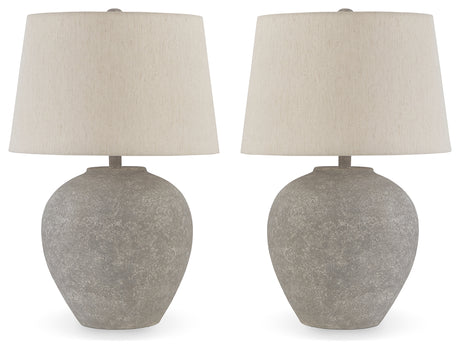 Dreward Distressed Gray Table Lamp (Set of 2) - Ornate Home