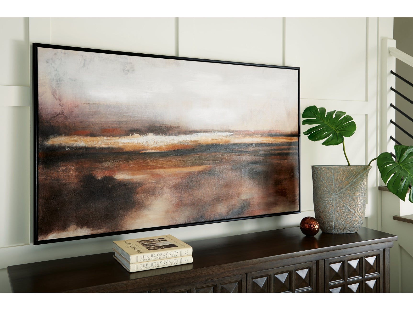 Drewland Black/Brown/Orange Wall Art (Online Special Price) - Ornate Home