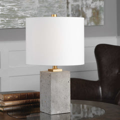 Drexel Gold/Gray Concrete Block Lamp - Ornate Home