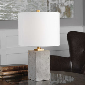 Drexel Gold/Gray Concrete Block Lamp - Ornate Home