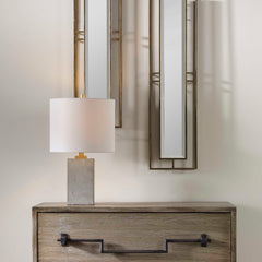 Drexel Gold/Gray Concrete Block Lamp - Ornate Home