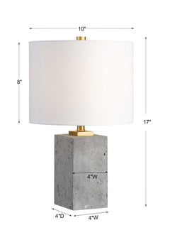 Drexel Gold/Gray Concrete Block Lamp - Ornate Home