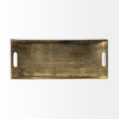 Drey Gold Rectangular Tray - Ornate Home