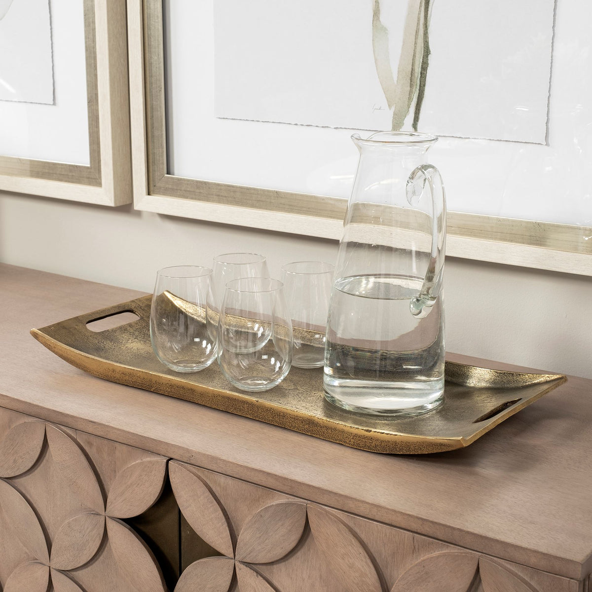 Drey Gold Rectangular Tray - Ornate Home