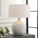 Dribble White Glaze Table Lamp - Ornate Home