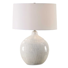 Dribble White Glaze Table Lamp - Ornate Home