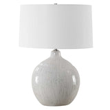 Dribble White Glaze Table Lamp - Ornate Home
