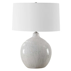 Dribble White Glaze Table Lamp - Ornate Home