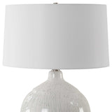 Dribble White Glaze Table Lamp - Ornate Home