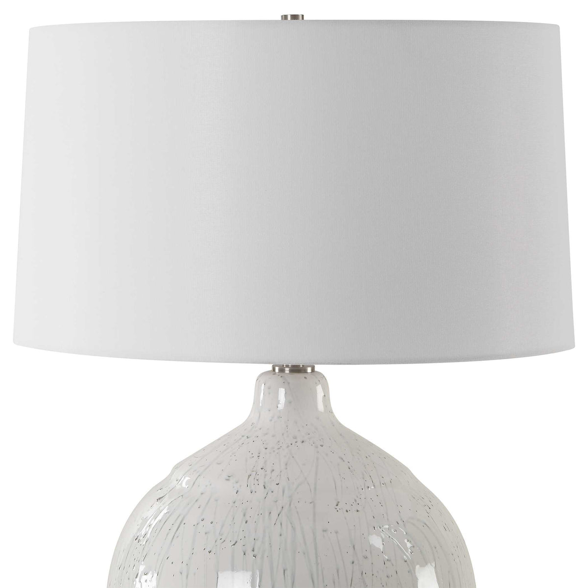 Dribble White Glaze Table Lamp - Ornate Home