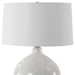 Dribble White Glaze Table Lamp - Ornate Home