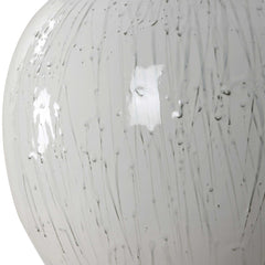 Dribble White Glaze Table Lamp - Ornate Home