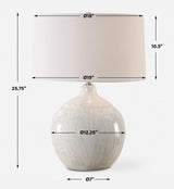 Dribble White Glaze Table Lamp - Ornate Home