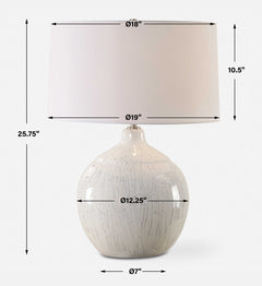 Dribble White Glaze Table Lamp - Ornate Home