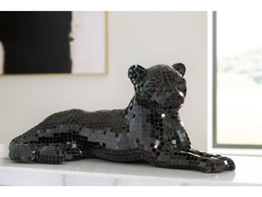 Drice Black Glass Panther Sculpture (Online Special Price) - Ornate Home