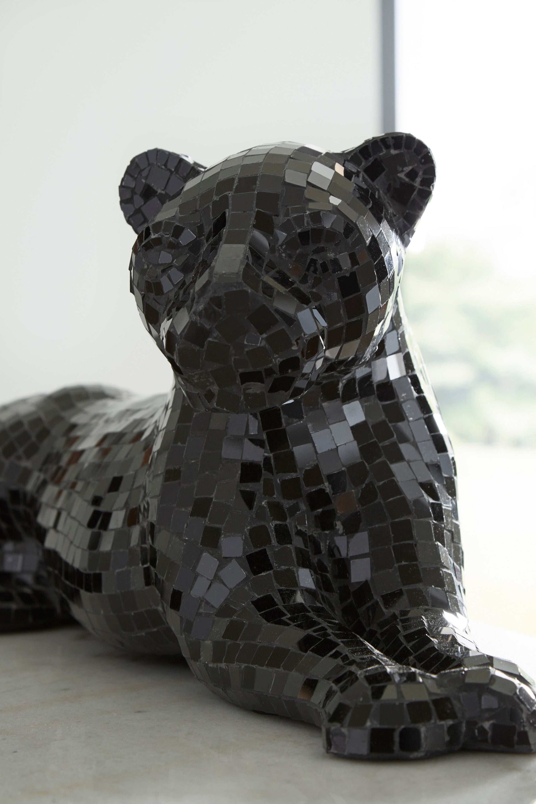 Drice Black Glass Panther Sculpture (Online Special Price) - Ornate Home