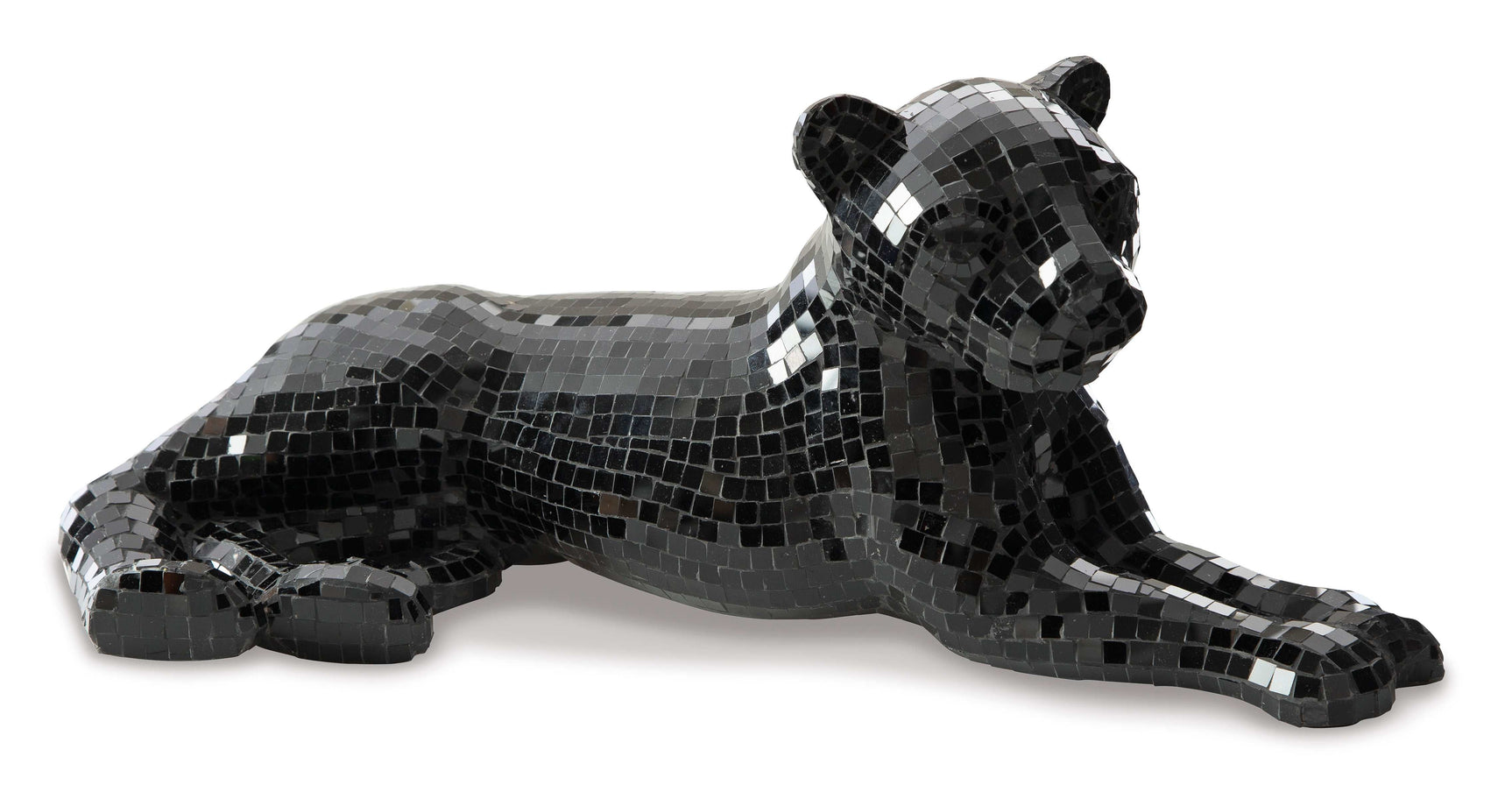 Drice Black Glass Panther Sculpture (Online Special Price) - Ornate Home