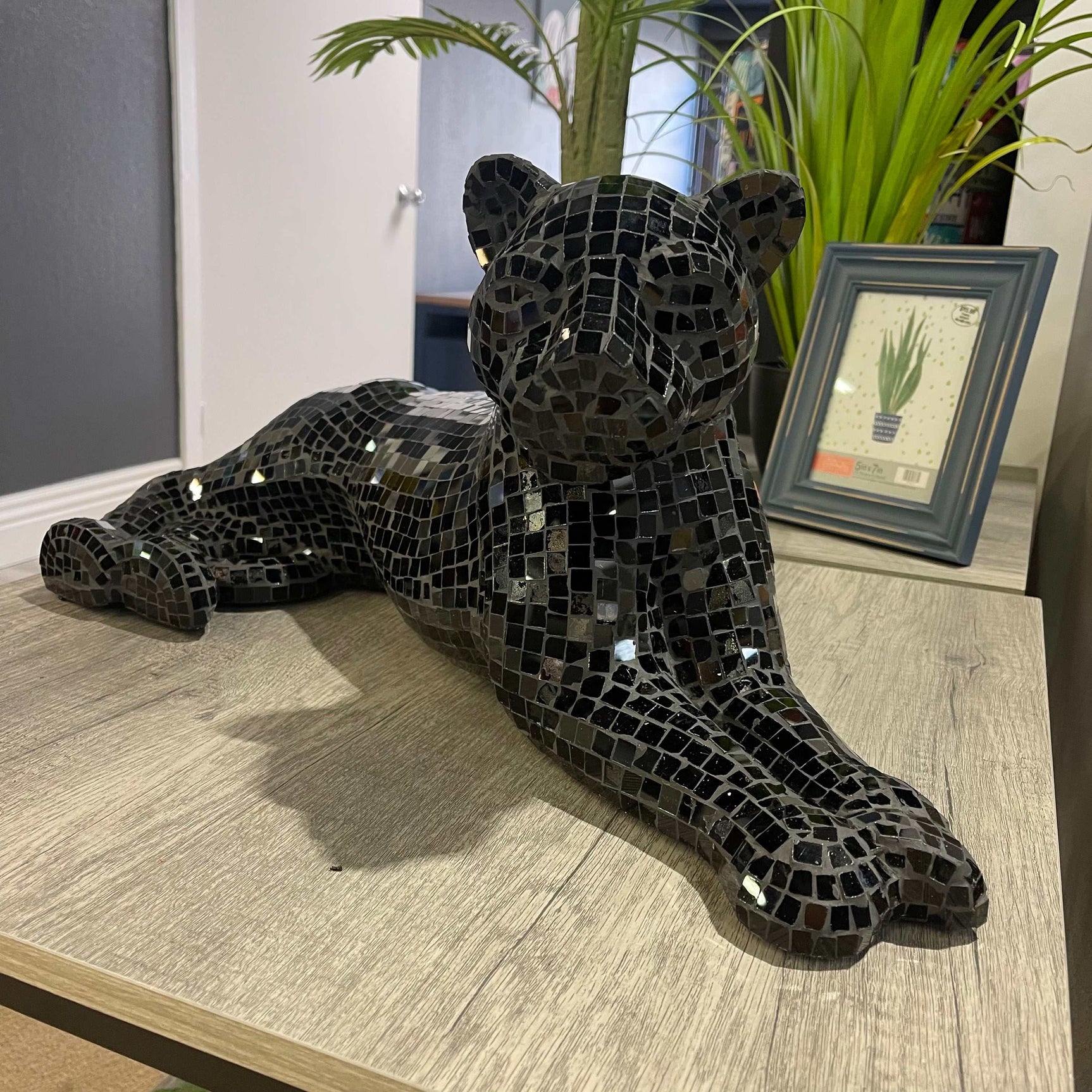 Drice Black Glass Panther Sculpture (Online Special Price) - Ornate Home