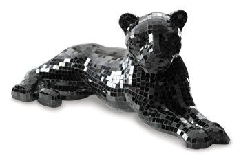 Drice Black Glass Panther Sculpture (Online Special Price) - Ornate Home