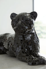 Drice Black Glass Panther Sculpture (Online Special Price) - Ornate Home