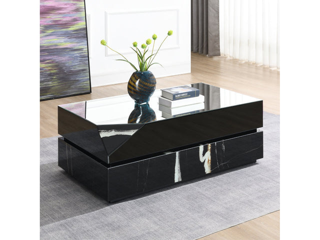 Drisana Black Mirrored Coffee Table - Ornate Home
