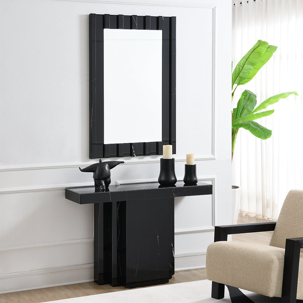 Drisana Black Mirrored Console Table - Ornate Home