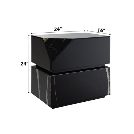 Drisana Black Mirrored End Table - Ornate Home