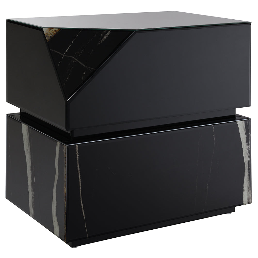 Drisana Black Mirrored End Table - Ornate Home