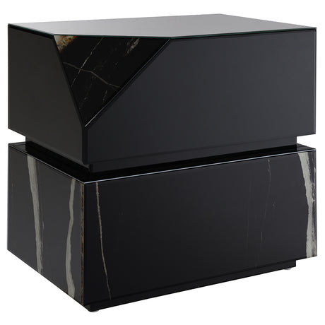 Drisana Black Mirrored End Table - Ornate Home