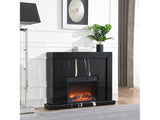 Drisana Black Mirrored Fireplace - Ornate Home