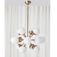 Droplet Brass/White 16 Light Sputnik Chandelier - Ornate Home
