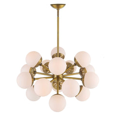 Droplet Brass/White 16 Light Sputnik Chandelier - Ornate Home