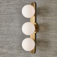Droplet Brass/White Mid-Century 3 Light Sconce - Ornate Home