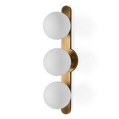 Droplet Brass/White Mid-Century 3 Light Sconce - Ornate Home